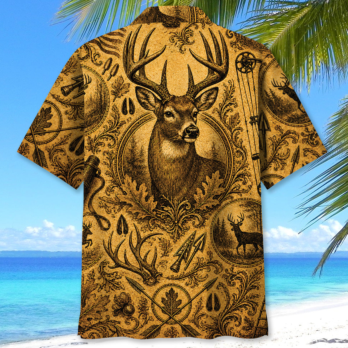 Whitetail Deer Hunting Legend Vintage Art Hawaiian Shirt