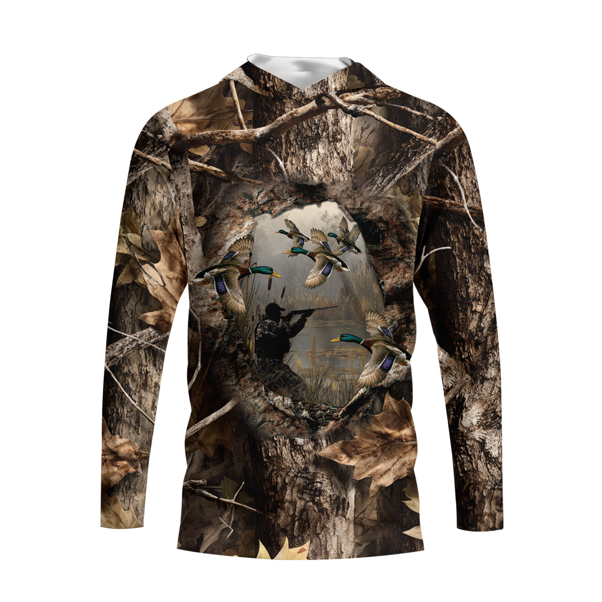 Duck Hunting Camouflage Fabric All Over Print Shirtt