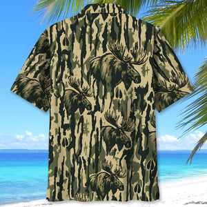 Moose Stripe Camouflage Hawaiian Shirt