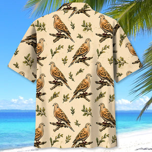 Vintage Wild Dove  Pattern Hawaiian Shirt