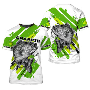 Custom Name Crappie Fish Green All Over Print Shirt