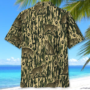 Bobcat Stripe Camouflage Hawaiian Shirt