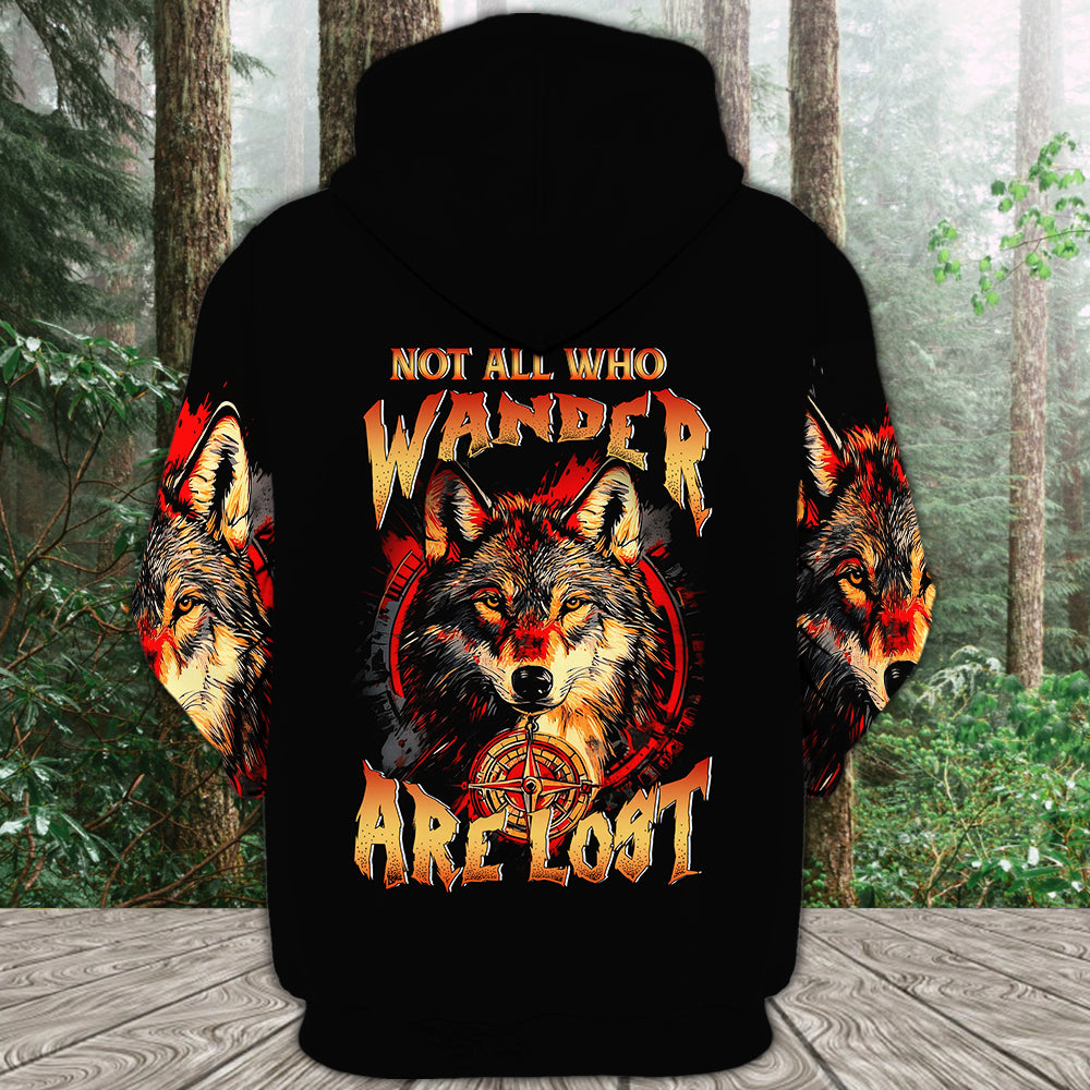 Not All Who Wander Are Lost Wolf All Over Print Shirt