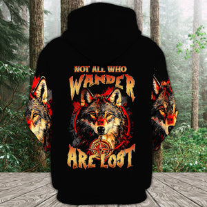 Not All Who Wander Are Lost Wolf All Over Print Shirt