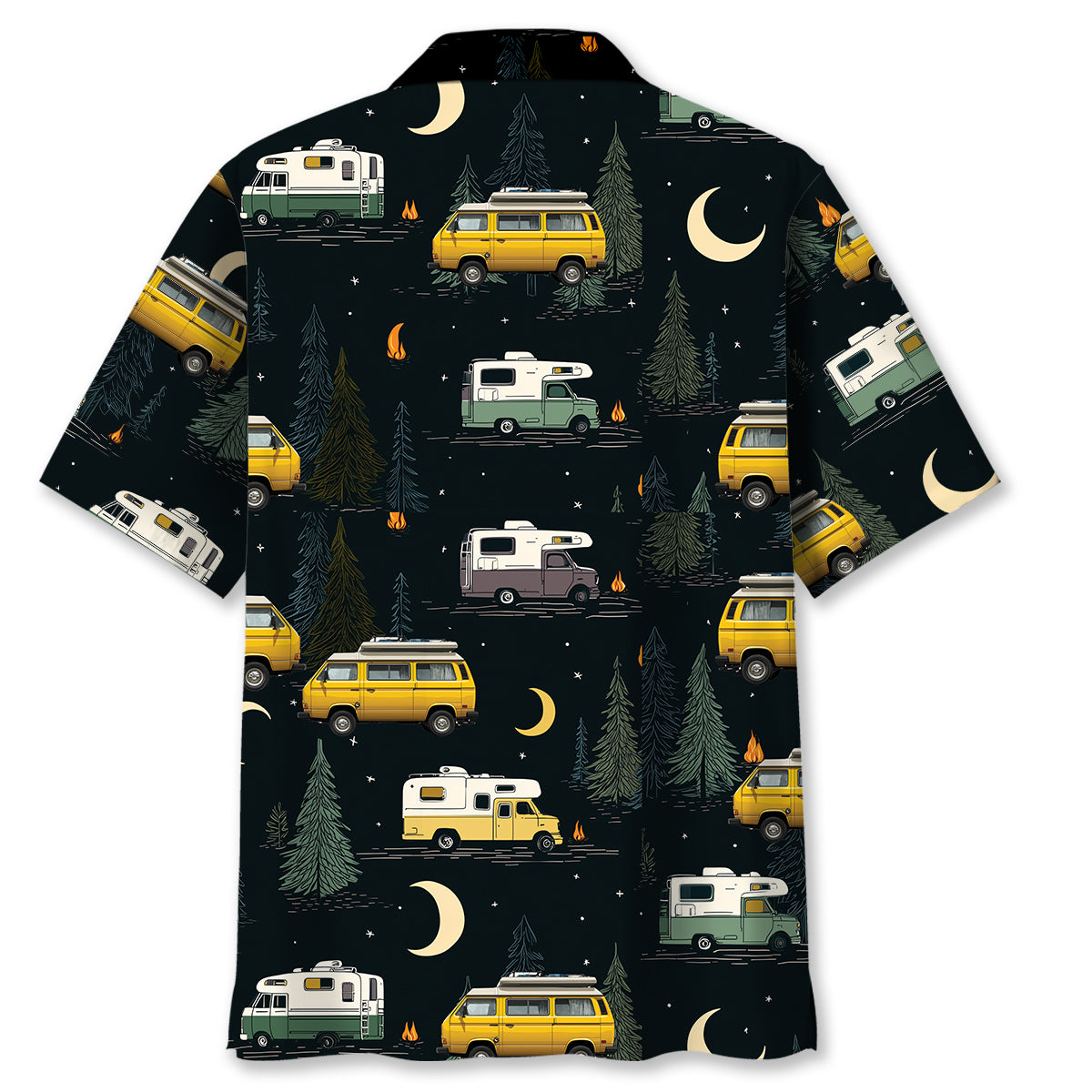 Night Forest Class B Motorhome Hawaiian Shirt