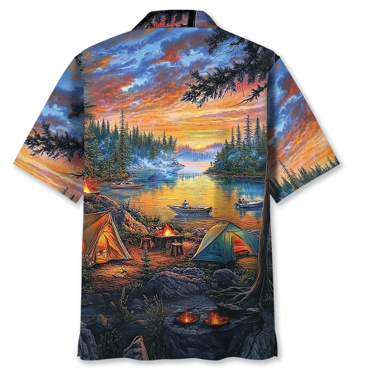 Campfire Vintage Painting Hawaiian Shirt