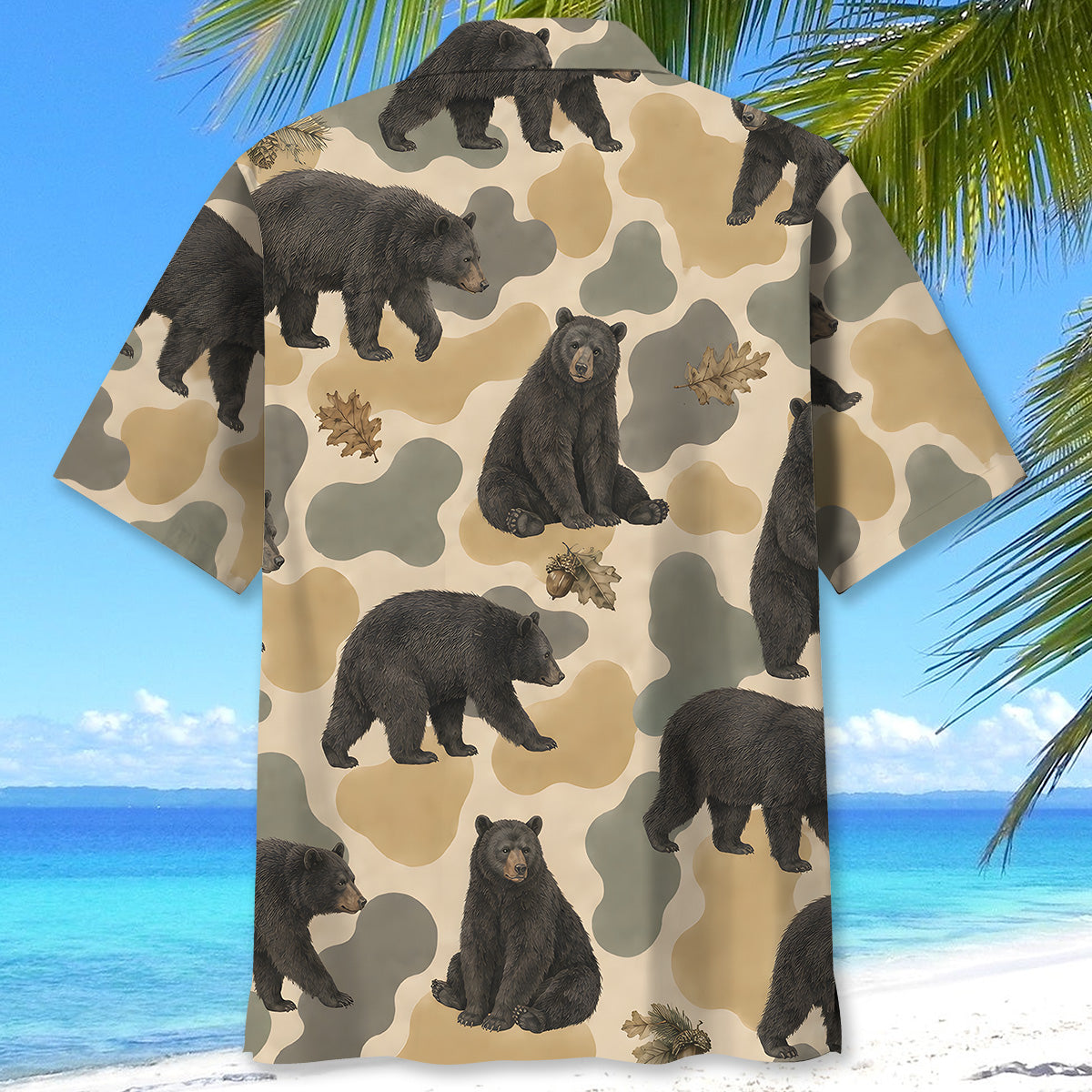 Bear Camouflage Men Polo Shirt