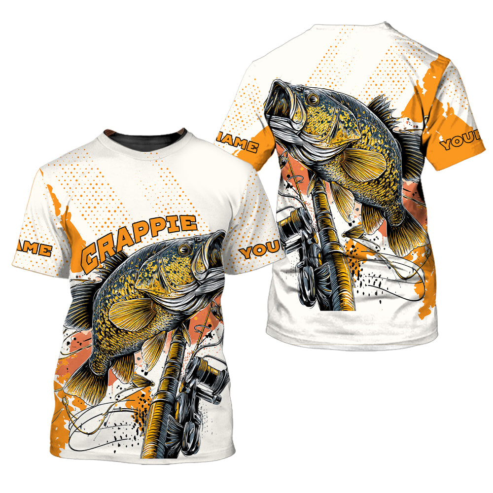 Custom Name Crappie Fish Orange All Over Print Shirt