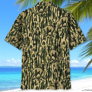 Bighorn Sheep Stripe Camouflage Hawaiian Shirt
