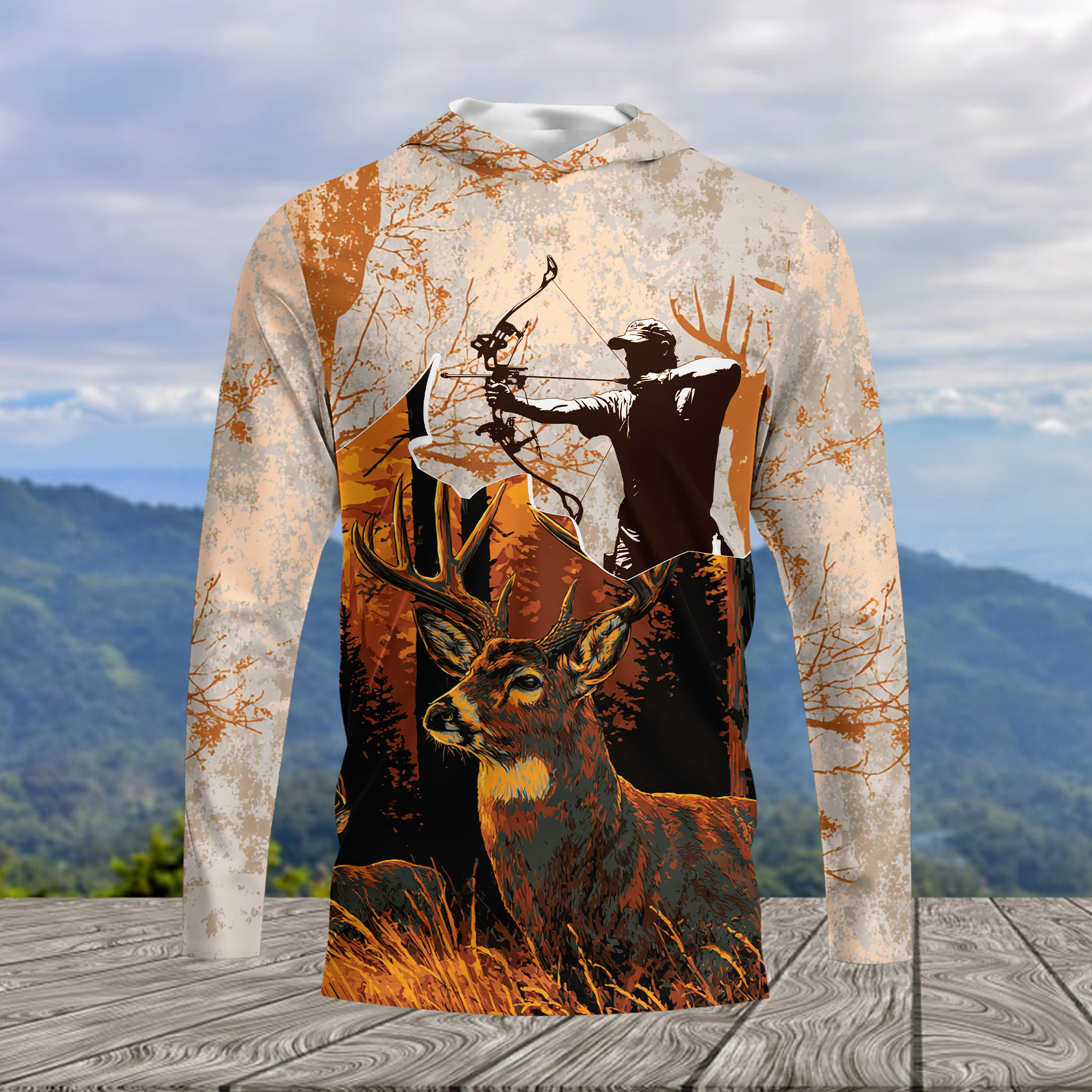 Vintage Deer Hunting Orange All Over Print Shirt