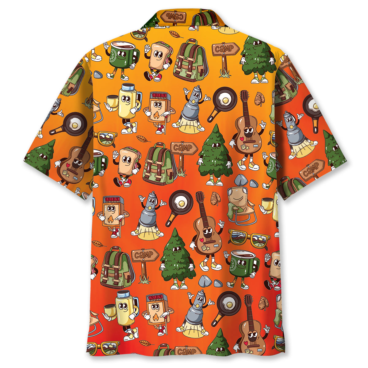 Funny Camping Cartoon Hawaiian Shirt