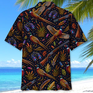 Pheasant Hunting Graphic Pattern Hawaiian Shirt