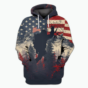 Vintage Patriotic Bigfoot Not All Who Wander All Over Print Shirt