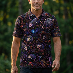 Midnight Opossum Neon Men Polo Shirt