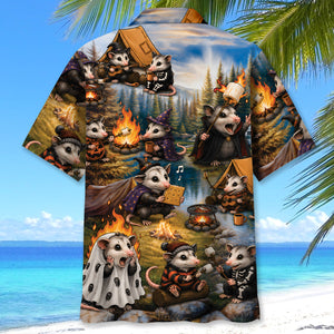 Vintage Possum Camping Hawaiian Shirt