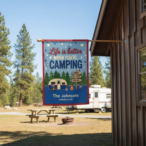 Life Is Better When You're Camping American Style Flag Decor