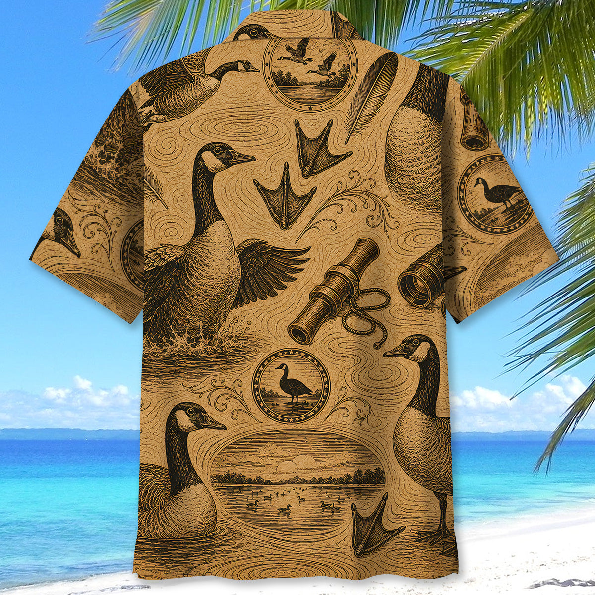Goose Hunting Vintage Artwork Hawaiian Shirt