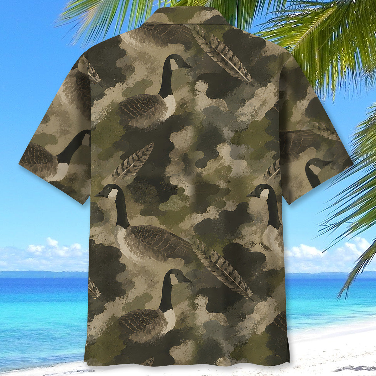 Goose Camouflage Graphic Pattern Hawaiian Shirt