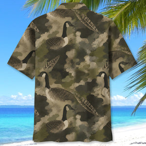 Goose Camouflage Graphic Pattern Hawaiian Shirt