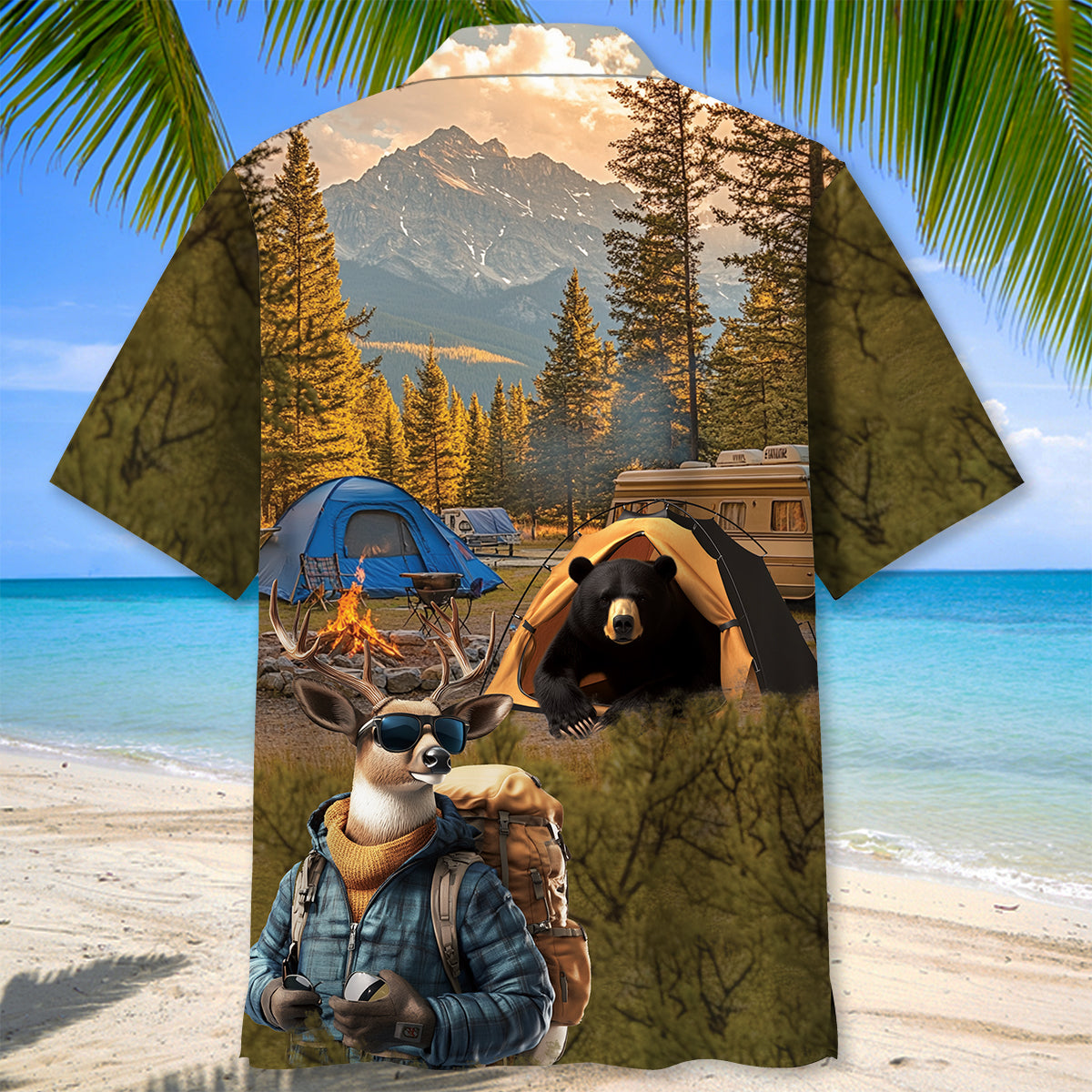 Camping In The Wild Forest Hawaiian Shirt