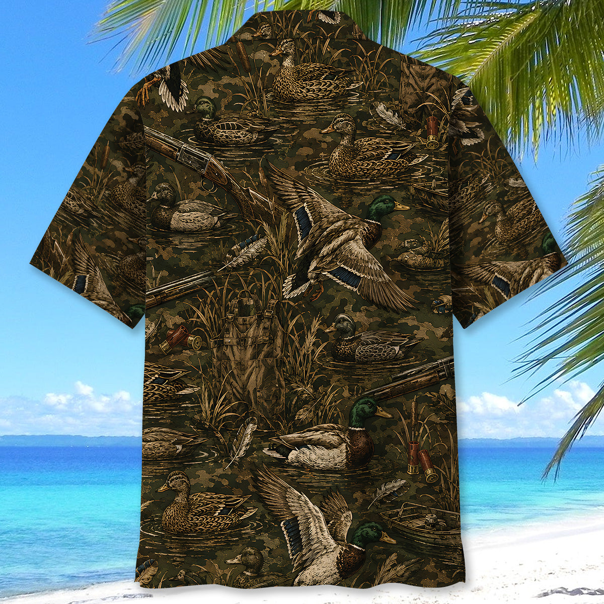 Vintage Duck Hunter Camo Hawaiian Shirt