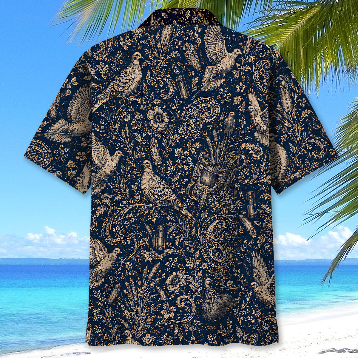 Midnight Dove Hunting Paisley Hawaiian Shirt