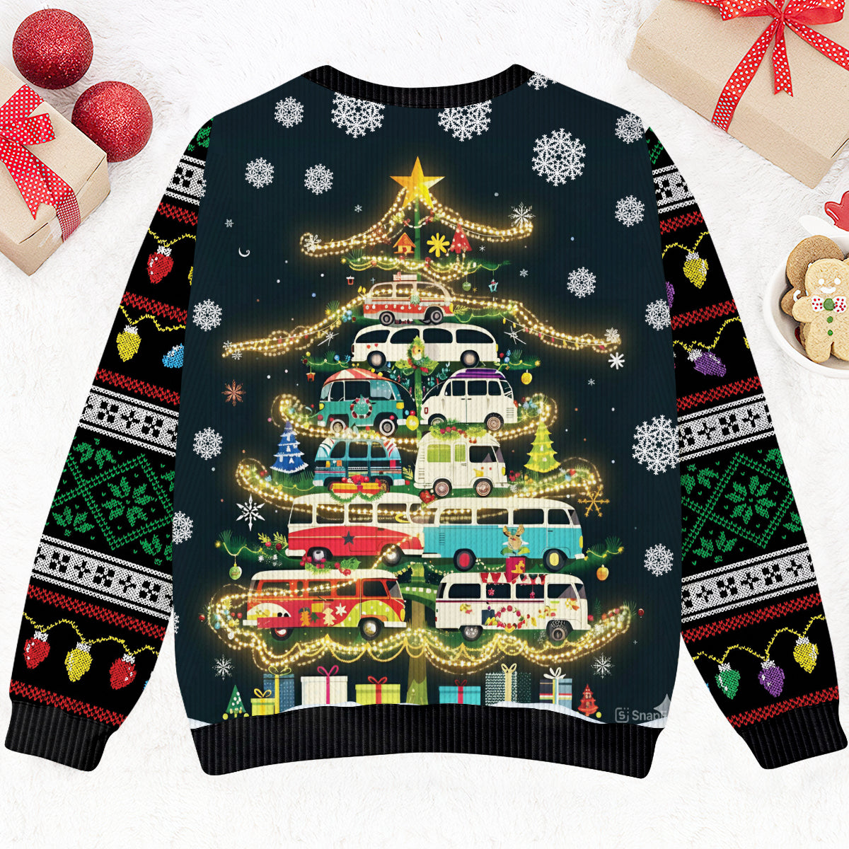 Christmas Tree With Camper Vans Ugly Sweater