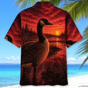Goose Hunting Burnt Sky Hawaiian Shirt