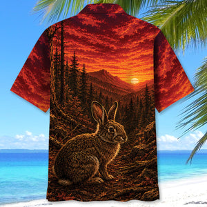 Rabbit Hunting Burnt Sky Hawaiian Shirt