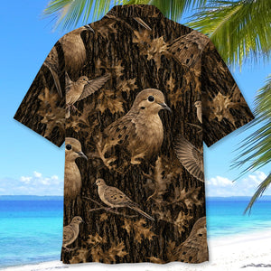 Vintage Wild Dove Art Camo Hawaiian Shirt