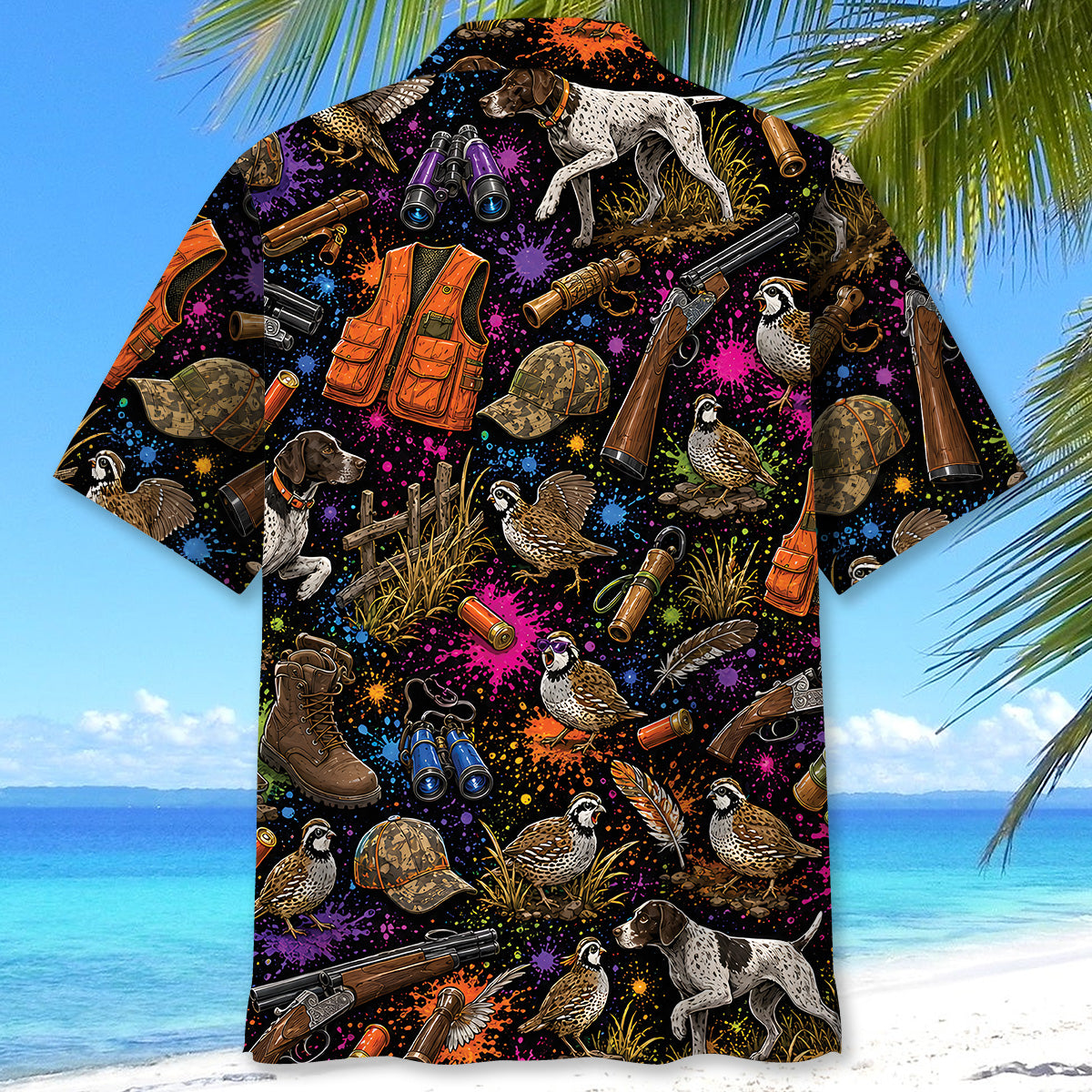Retro Quail Hunting Colorful Hawaiian Shirt