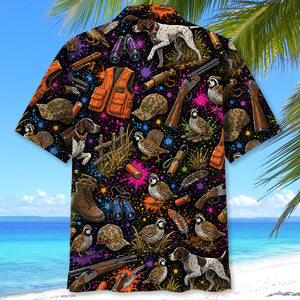 Retro Quail Hunting Colorful Hawaiian Shirt