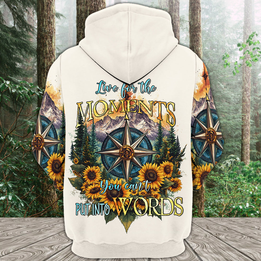 Live For The Moments Compass Sunflower All Over Print Shirt
