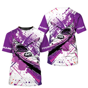 Custom Name Kayaking Purple All Over Print Shirt
