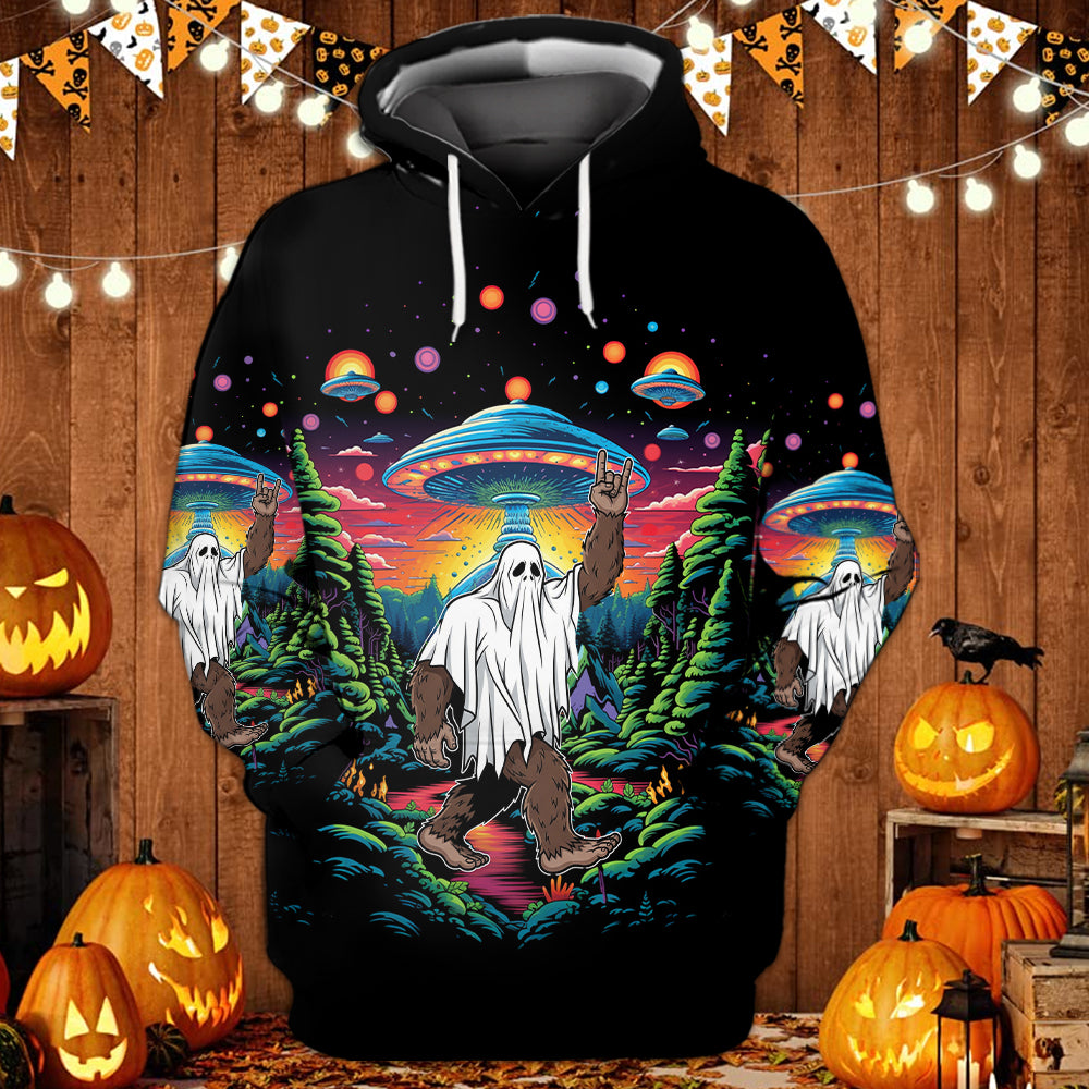 Bigfoot Boo Rock On All Over Print Shirt