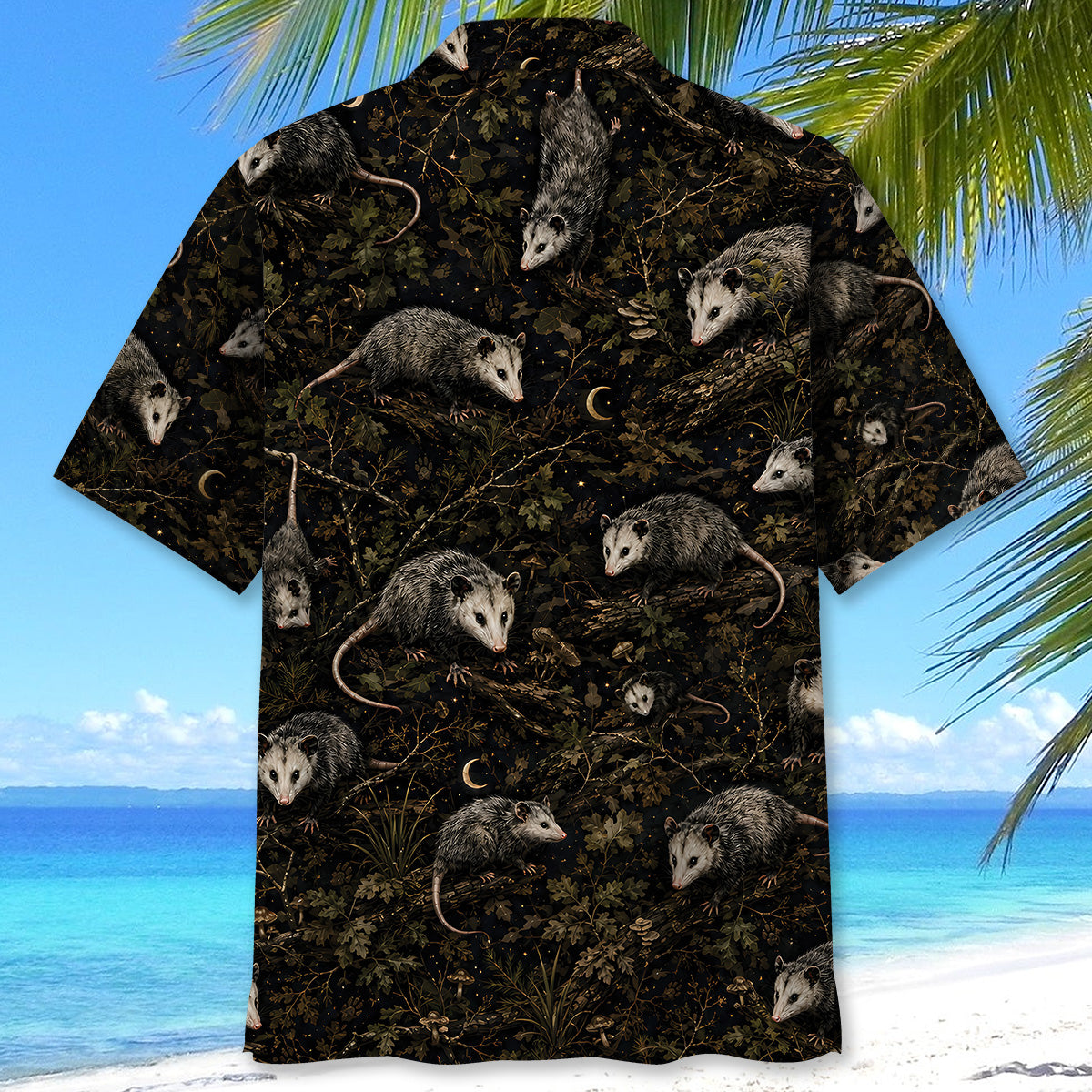 Opossum Camo Forest Hawaiian Shirt