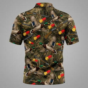 Vintage Camouflage Duck Hunting Polo Men Shirt