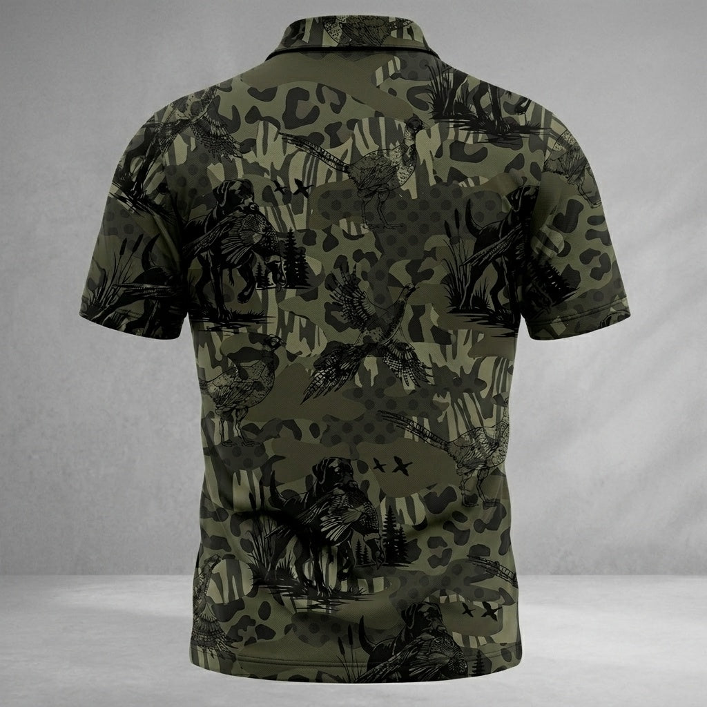 Camouflage Pheasant Hunting Men Polo Shirt