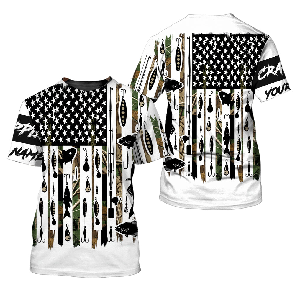 Custom Name Crappie Fish Black All Over Print Shirt