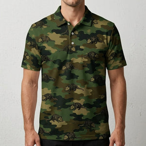 Opossum Camouflage Millitary Men Polo Shirt
