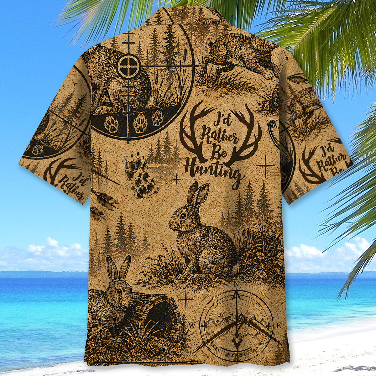 Rabbit I'd Rather be Hunting Hawaiian Shirt