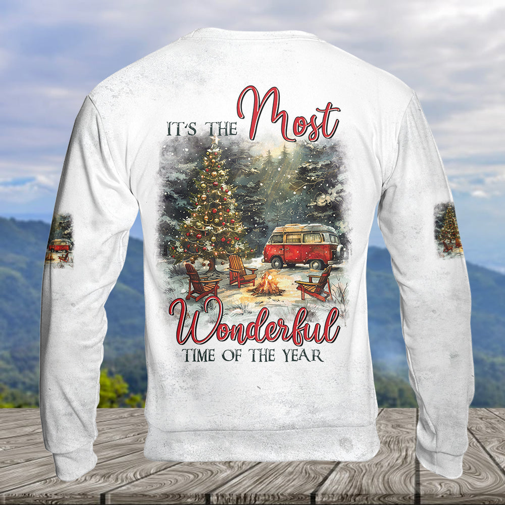 It's The Most Wonderful Time Of Christmas Camping All Over Print Shirt