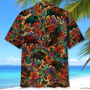 Psychedelic Hog Hunting Hawaiian Shirt