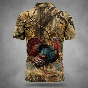 Turkey Hunting Camo Polo Men Shirt