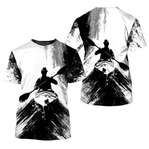 Black And White Kayaking Lover All Over Print Shirt