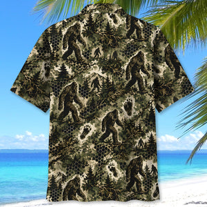 Tactical Hexagonal Bigfoot Camo Hawaiian Shirt