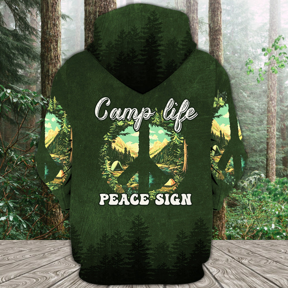 Camp Life Peace Sign All Over Print Shirt