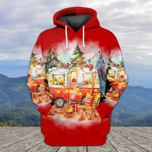 Red All I Want For Christmas Is Camping All Over Print Shirt