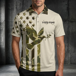 Custom Name Dove Hunting Camouflage Style Men Polo Shirt
