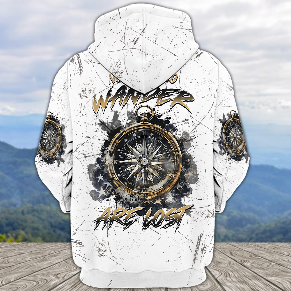 Not All Who Wander Are Lost Compass Cracks All Over Print Shirt